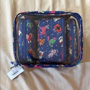 NWT Vera Bradley 4 Piece Cosmetic Set in Catnip Christmas